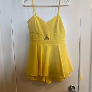 Cute, short, yellow romper
